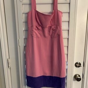 Valentino Sleeveless 100% Silk Pink and Purple Mini Dress Size 6 Designer!